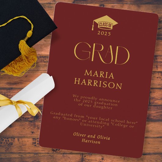 Typografie Burgund und Gold Keine Ankündigung Foto