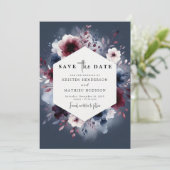 Typografie Burgundy Wedding Save The Date (Stehend Vorderseite)
