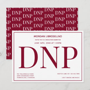 Typografie Burgundy White DNP Graduation Party Einladung
