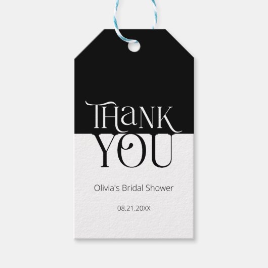 Typografie Butterfly Brautparty vielen Dank Geschenkanhänger (Vorderseite)