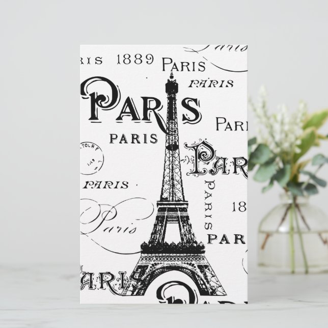 Typografie Calligrafie Paris Frankreich Eiffelturm (Stehend Vorderseite)