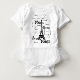 Typografie Calligrafie Paris Frankreich Eiffelturm Baby Strampler