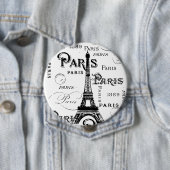 Typografie Calligrafie Paris Frankreich Eiffelturm Button (Beispiel)