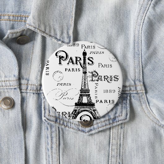 Typografie Calligrafie Paris Frankreich Eiffelturm Button (Beispiel)