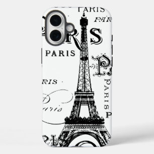 Typografie Calligrafie Paris Frankreich Eiffelturm iPhone 16 Plus Hülle