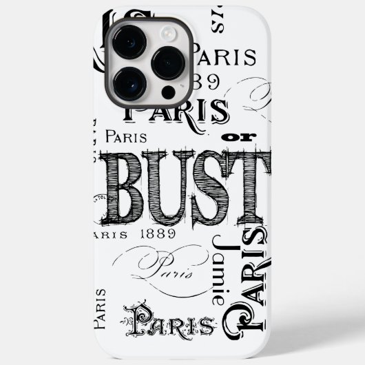 Typografie Calligrafie Paris Frankreich Eiffelturm Case-Mate iPhone Hülle (Rückseite)