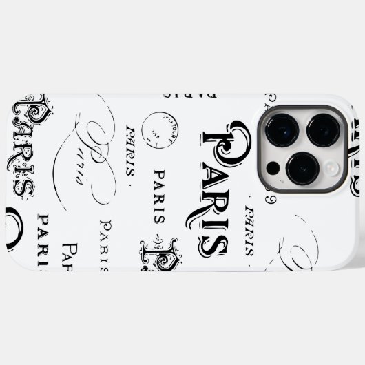 Typografie Calligrafie Paris Frankreich Eiffelturm Case-Mate iPhone Hülle (Rückseite (Horizontal))