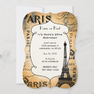 Typografie Calligrafie Paris Frankreich Eiffelturm Einladung