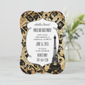 Typografie Calligrafie Paris Frankreich Eiffelturm Einladung (Stehend Vorderseite)