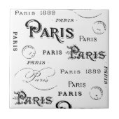 Typografie Calligrafie Paris Frankreich Eiffelturm Fliese (Vorderseite)