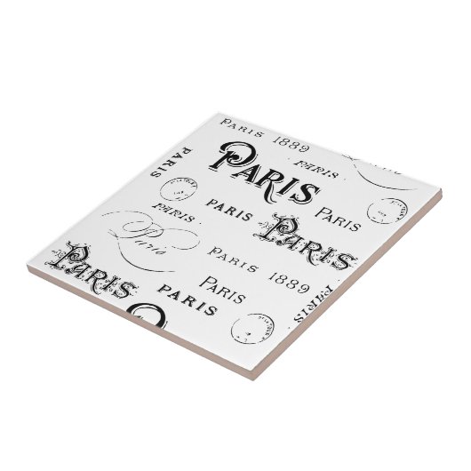 Typografie Calligrafie Paris Frankreich Eiffelturm Fliese (Seite)