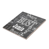 Typografie Calligrafie Paris Frankreich Eiffelturm Fliese (Seite)