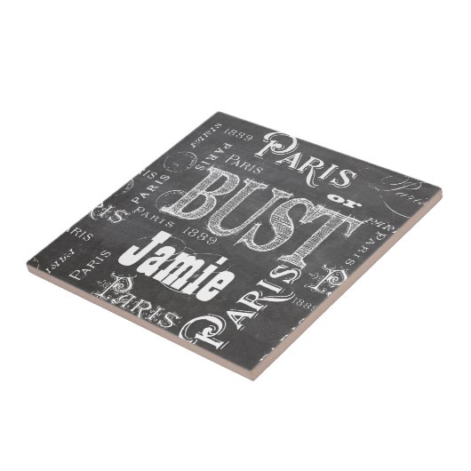 Typografie Calligrafie Paris Frankreich Eiffelturm Fliese (Seite)