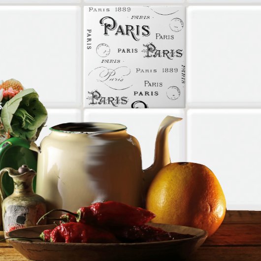 Typografie Calligrafie Paris Frankreich Eiffelturm Fliese