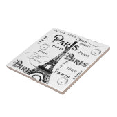 Typografie Calligrafie Paris Frankreich Eiffelturm Fliese (Seite)