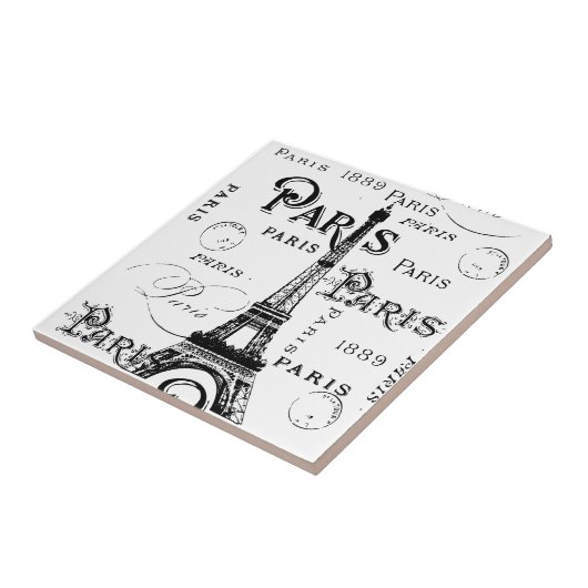 Typografie Calligrafie Paris Frankreich Eiffelturm Fliese (Seite)