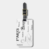 Typografie Calligrafie Paris Frankreich Eiffelturm Gepäckanhänger (Vorderseite vertikal)
