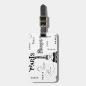 Typografie Calligrafie Paris Frankreich Eiffelturm Gepäckanhänger (Vorderseite vertikal)