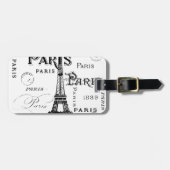 Typografie Calligrafie Paris Frankreich Eiffelturm Gepäckanhänger (Vorderseite horizontal)