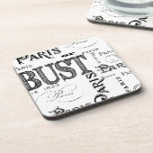 Typografie Calligrafie Paris Frankreich Eiffelturm Getränkeuntersetzer (Linke Seite)