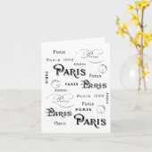 Typografie Calligrafie Paris Frankreich Eiffelturm Karte (Gelbe Blume)