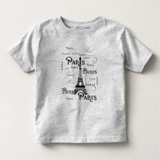 Typografie Calligrafie Paris Frankreich Eiffelturm Kleinkind T-shirt (Vorderseite)