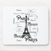 Typografie Calligrafie Paris Frankreich Eiffelturm Mousepad (Vorne)
