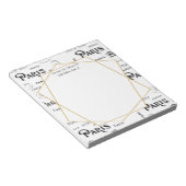 Typografie Calligrafie Paris Frankreich Eiffelturm Notizblock (angewinkelt)