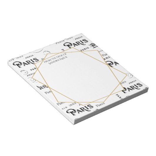 Typografie Calligrafie Paris Frankreich Eiffelturm Notizblock (angewinkelt)