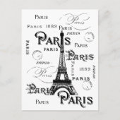 Typografie Calligrafie Paris Frankreich Eiffelturm Postkarte (Vorderseite)