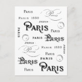 Typografie Calligrafie Paris Frankreich Eiffelturm Postkarte (Vorderseite)