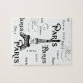 Typografie Calligrafie Paris Frankreich Eiffelturm Puzzle (Horizontal)