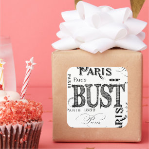 Typografie Calligrafie Paris Frankreich Eiffelturm Quadratischer Aufkleber