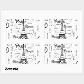 Typografie Calligrafie Paris Frankreich Eiffelturm Rechteckiger Aufkleber (Blatt)