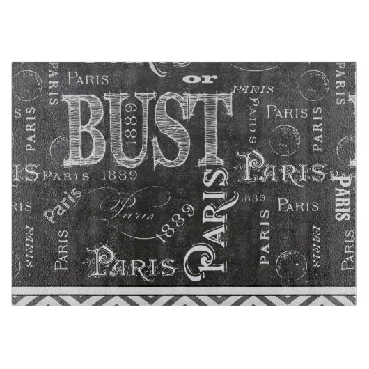 Typografie Calligrafie Paris Frankreich Eiffelturm Schneidebrett (Vorderseite)