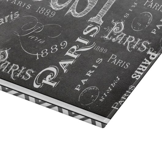 Typografie Calligrafie Paris Frankreich Eiffelturm Schneidebrett (Ecke)