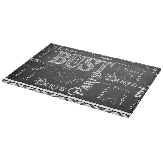 Typografie Calligrafie Paris Frankreich Eiffelturm Schneidebrett (Ecke)