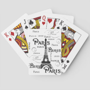 Typografie Calligrafie Paris Frankreich Eiffelturm Spielkarten
