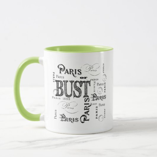 Typografie Calligrafie Paris Frankreich Eiffelturm Tasse (Links)