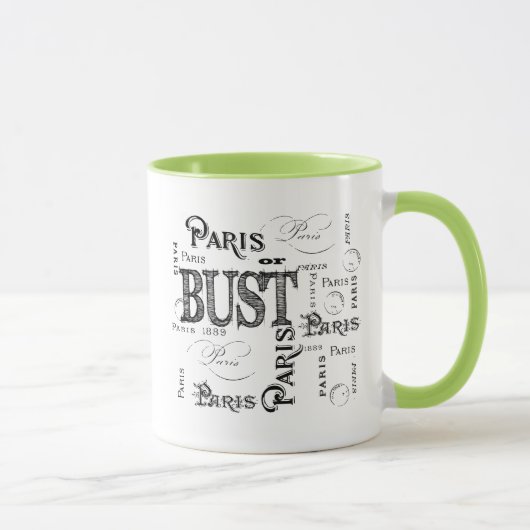 Typografie Calligrafie Paris Frankreich Eiffelturm Tasse (Rechts)