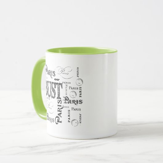 Typografie Calligrafie Paris Frankreich Eiffelturm Tasse (Vorderseite Links)