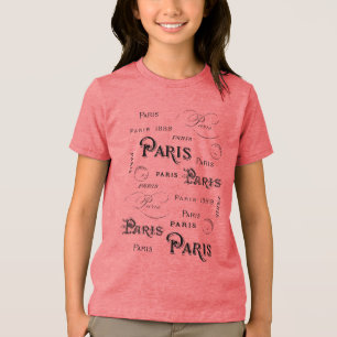 Typografie Calligrafie Paris Frankreich Eiffelturm Tri-Blend Shirt
