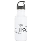 Typografie Calligrafie Paris Frankreich Eiffelturm Trinkflasche (Vorderseite)