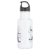 Typografie Calligrafie Paris Frankreich Eiffelturm Trinkflasche (Rückseite)