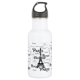 Typografie Calligrafie Paris Frankreich Eiffelturm Trinkflasche