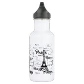 Typografie Calligrafie Paris Frankreich Eiffelturm Trinkflasche (Rechts)