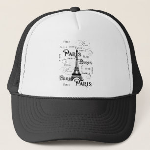 Typografie Calligrafie Paris Frankreich Eiffelturm Truckerkappe