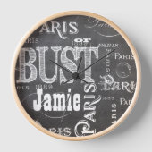 Typografie Calligrafie Paris Frankreich Eiffelturm Uhr (Vorderseite)