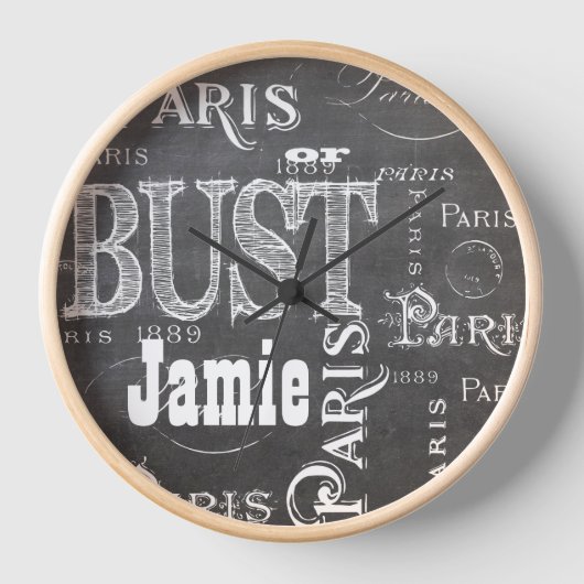 Typografie Calligrafie Paris Frankreich Eiffelturm Uhr (Vorderseite)