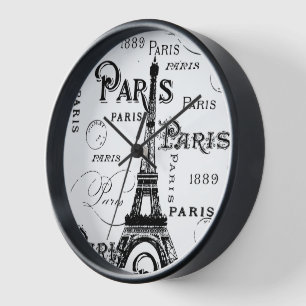 Typografie Calligrafie Paris Frankreich Eiffelturm Uhr